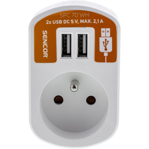 SENCOR SPC 70 WH utičnica + USB punjač za mobilni