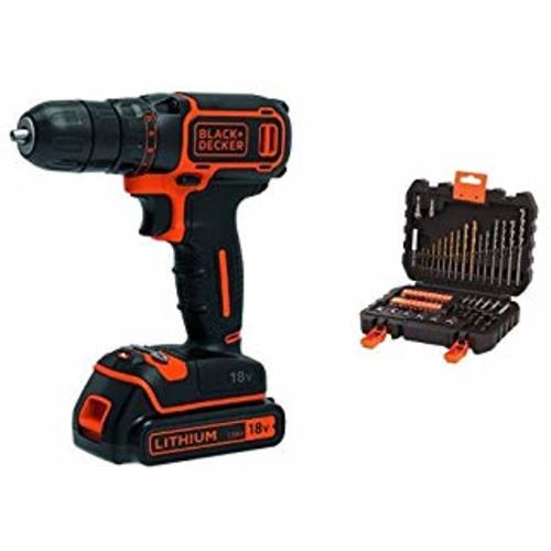 BLACK&DECKER BDCDC 18 akumulatorska bušilica + A7200 set burgija i bitova